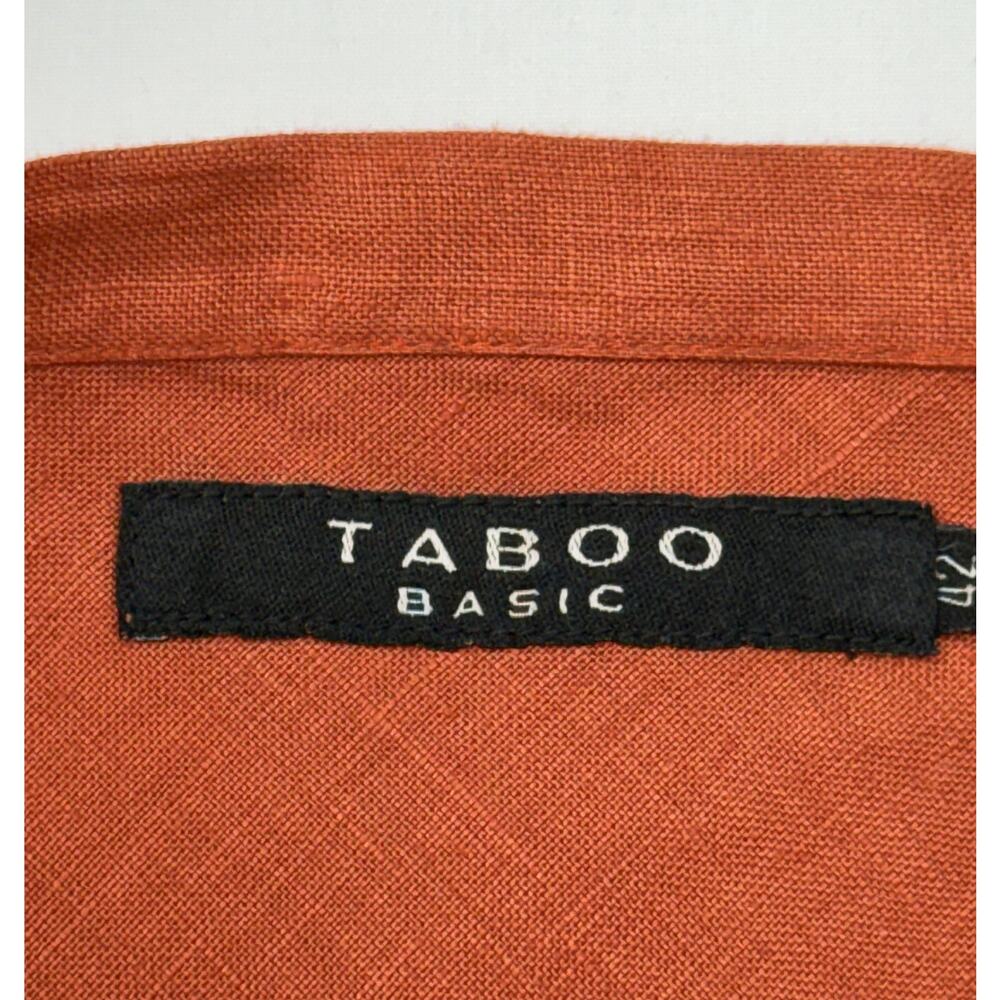 Taboo 100% Linen Ruffle Faux Wrap Coral color Midi Skirt Sz 42 - Picture 3 of 13